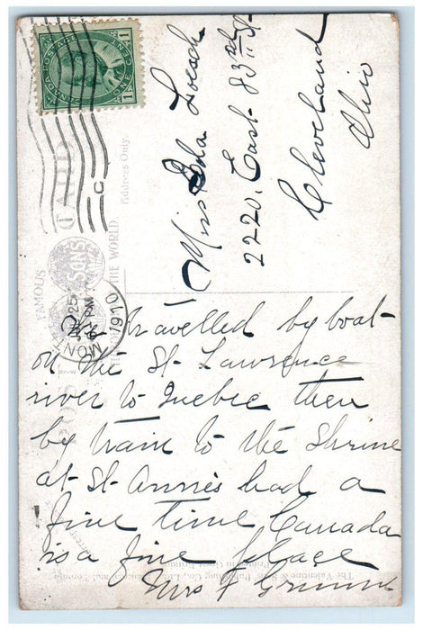 1910 Entrance Gate to Kent Quebec Canada V & Sons Antique Posted Postcard
