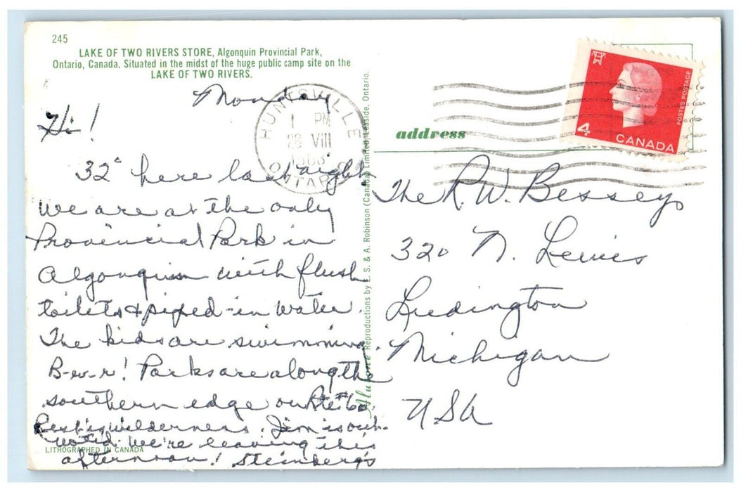 1963 Lake of Two Rivers Store Algonquin Provincial Park Ontario Canada Postcard