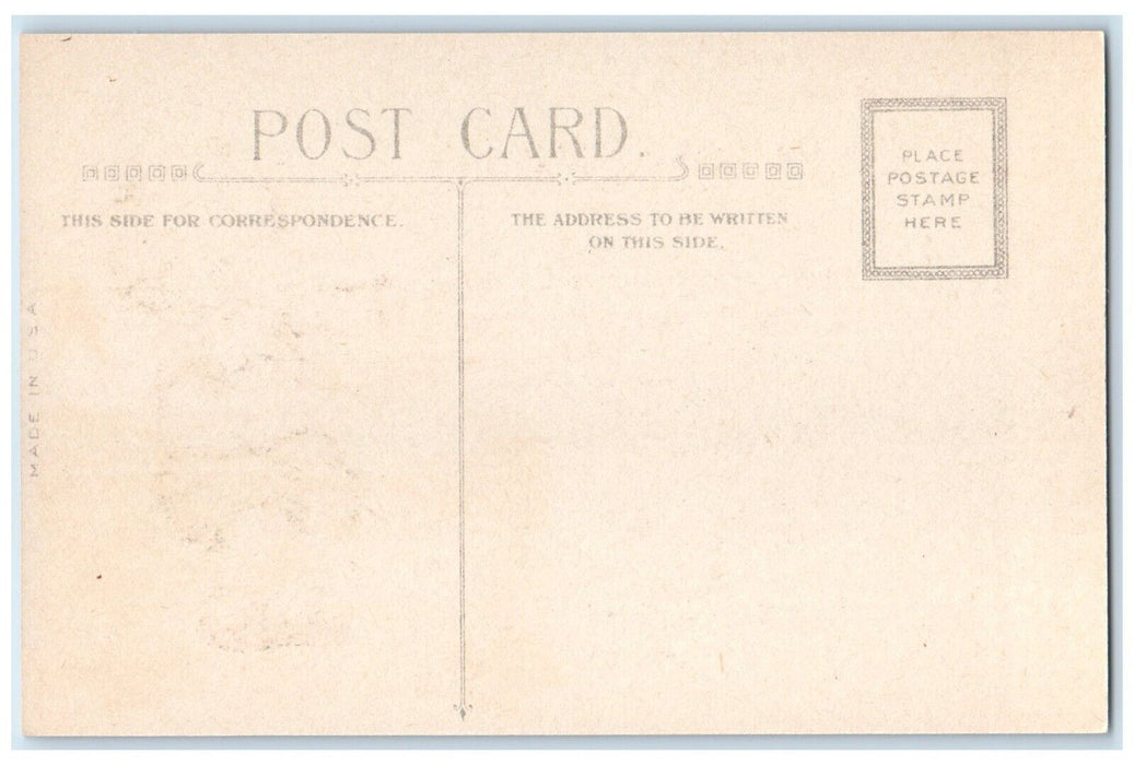 c1910's Merry Christmas Message Little Girl Trumpet Unposted Antique Postcard