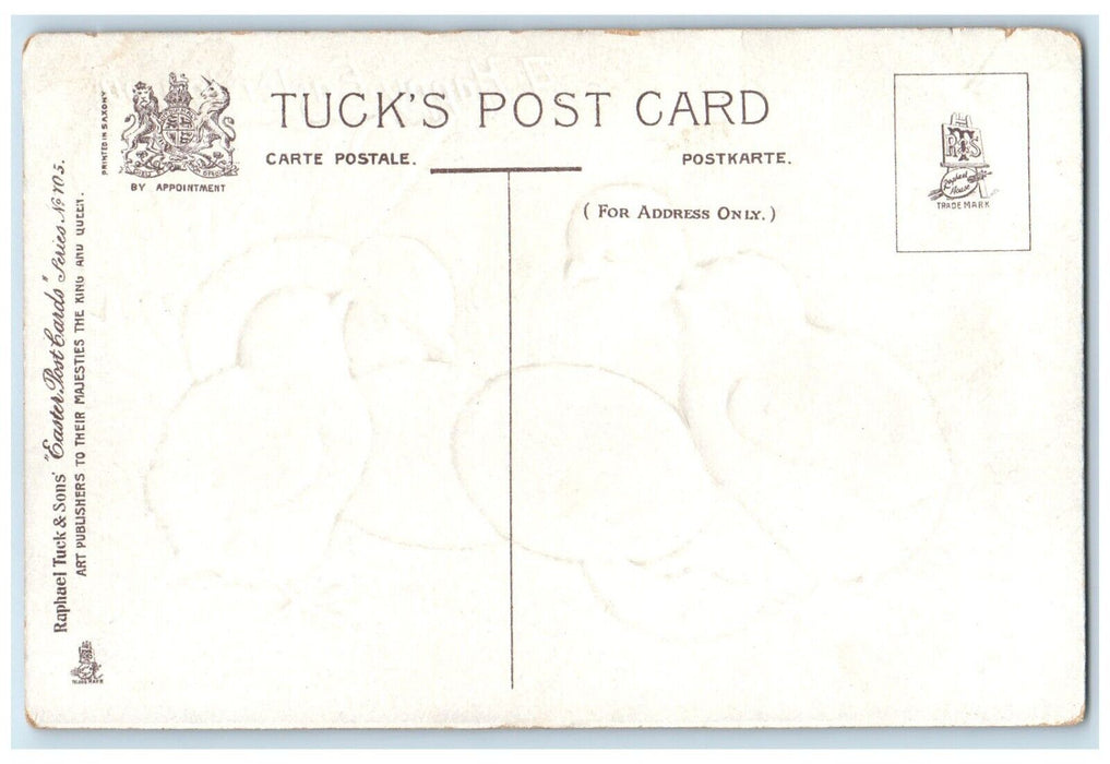 c1910's Easter Chicks Hatched Eggs Embossed Tuck's Unposted Antique Postcard