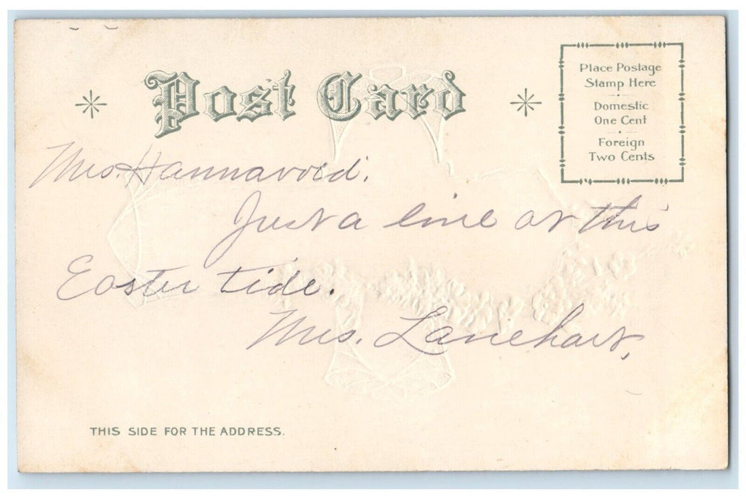 c1910's Easter Holy Cross With Flowers Peace Be With Thee Embossed Nash Postcard