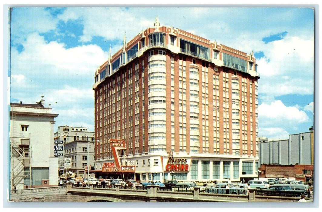 1959 Mapes Hotel Reno Nevada Resort Exterior Building Truckee River NV Postcard