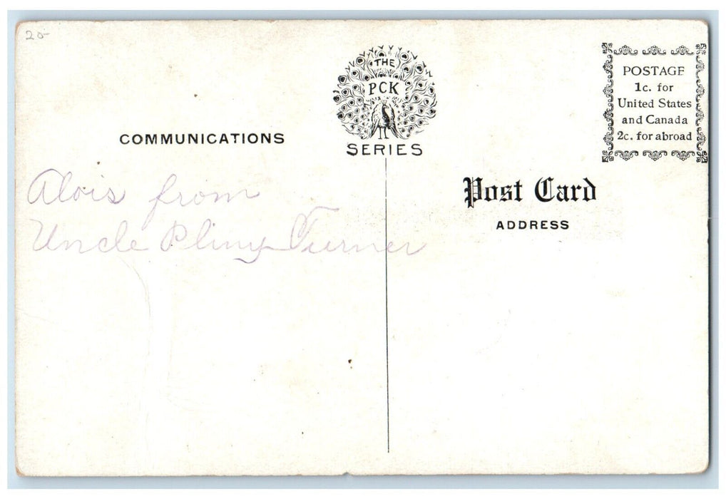 c1910's Couple Pre Historic Courtship Divorce PCK Posted Antique Postcard