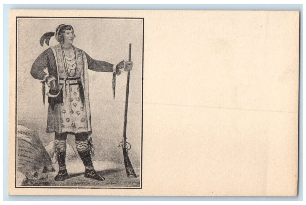 c1905 Seminole Indian Traditional Dress Rifle Osceola Florida FL Postcard