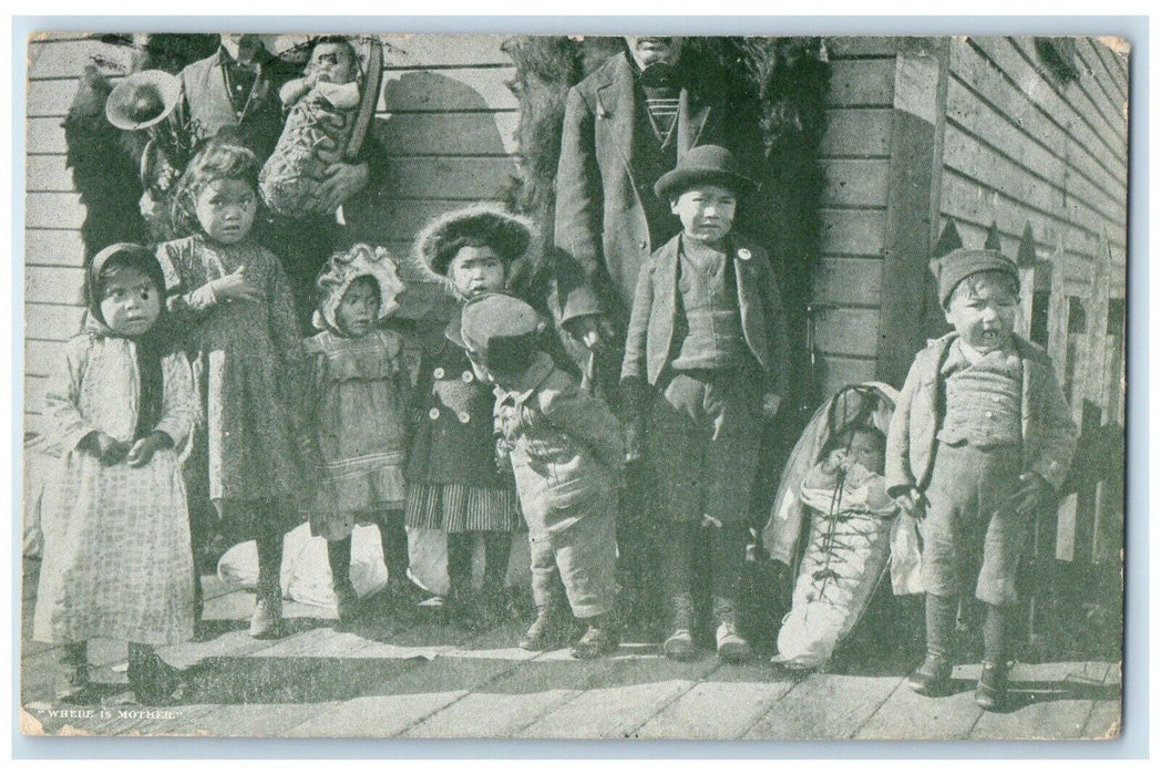 1911 Native American Eskimo Where Is Mother Harlem Michigan Montana MT Postcard