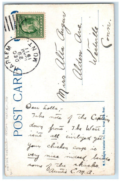 1911 Native American Eskimo Where Is Mother Harlem Michigan Montana MT Postcard