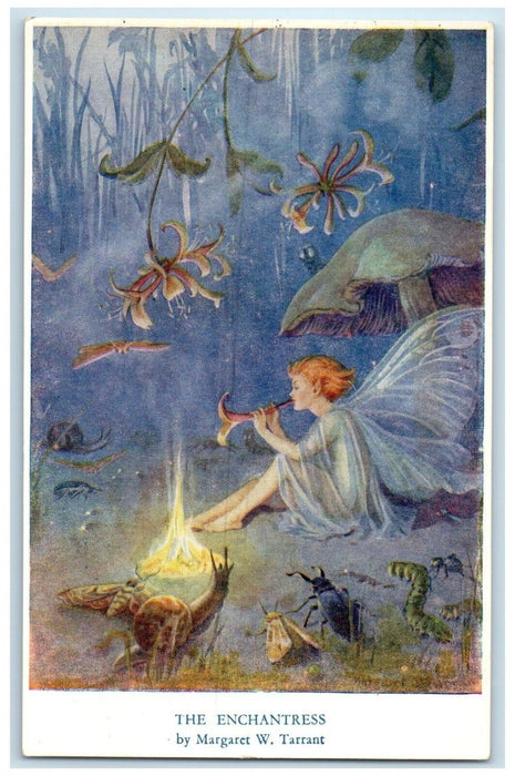 The Enchantrees By Margaret W. Tarrant Ferry Medici Mushroom Snail Postcard
