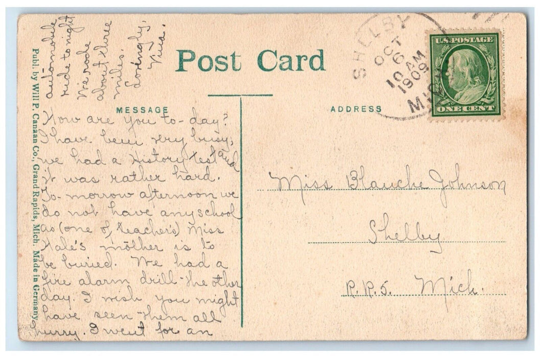 1909 Scenic View Green Point Stony Lake Michigan Posted Vintage Antique Postcard