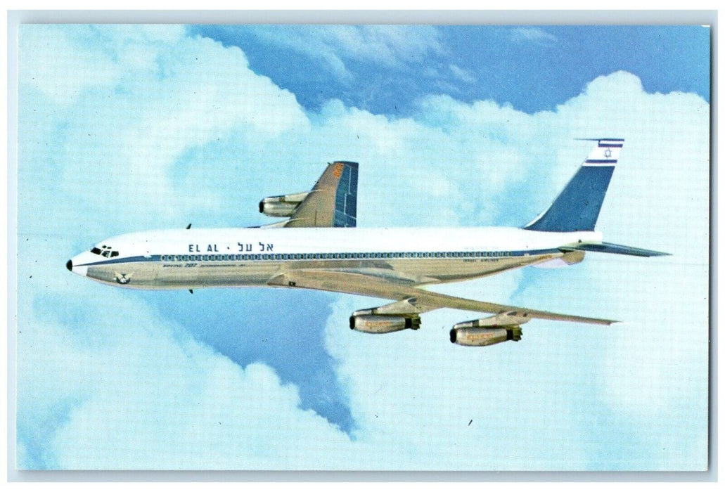 c1910's Airline Issue EL AL Israel Airlines Boeing 707 Unposted Antique Postcard