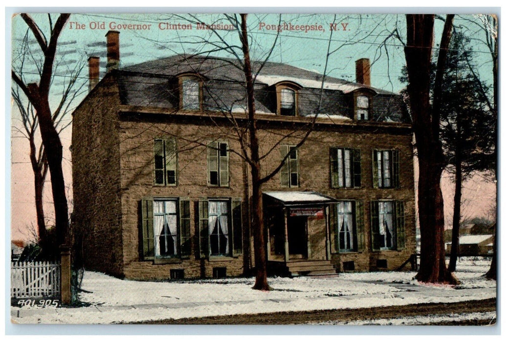 1909 The Old Governor Clinton Mansion Poughkeepsie New York NY Antique Postcard