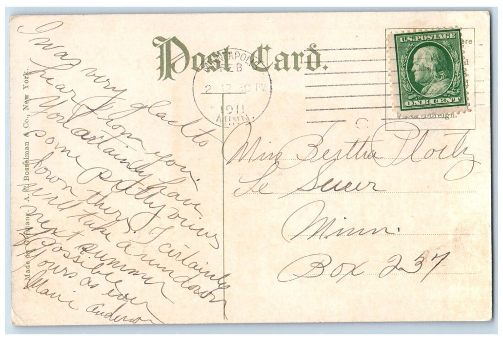 1911 South Side High School Exterior Building Minneapolis Minnesota MN Postcard