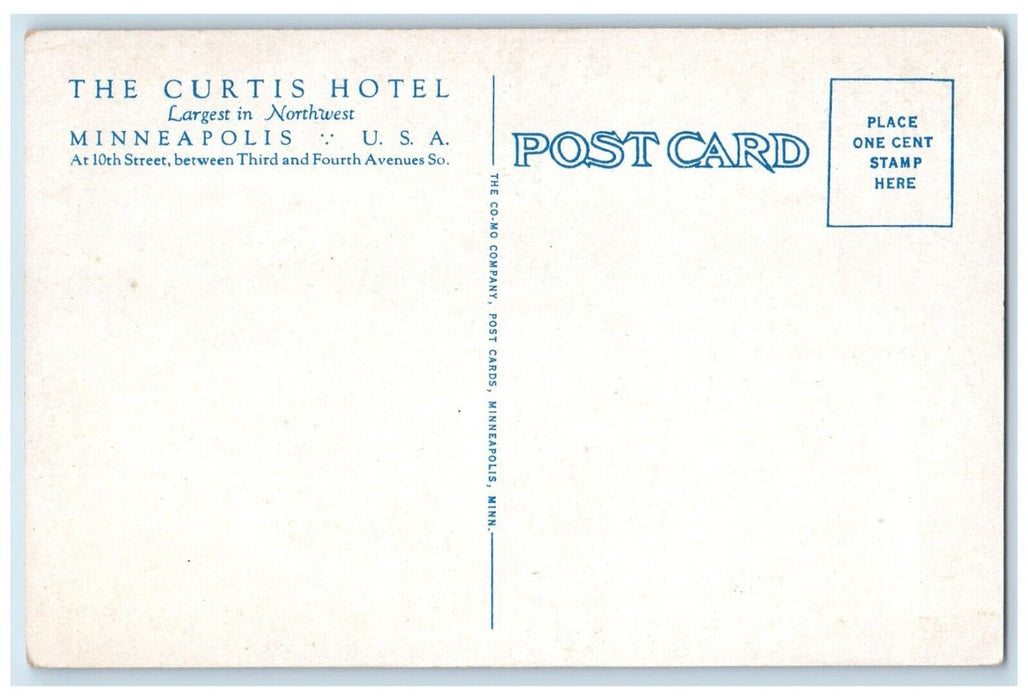 c1920 Curtis Hotel Exterior Building Northwest Minneapolis Minnesota MN Postcard
