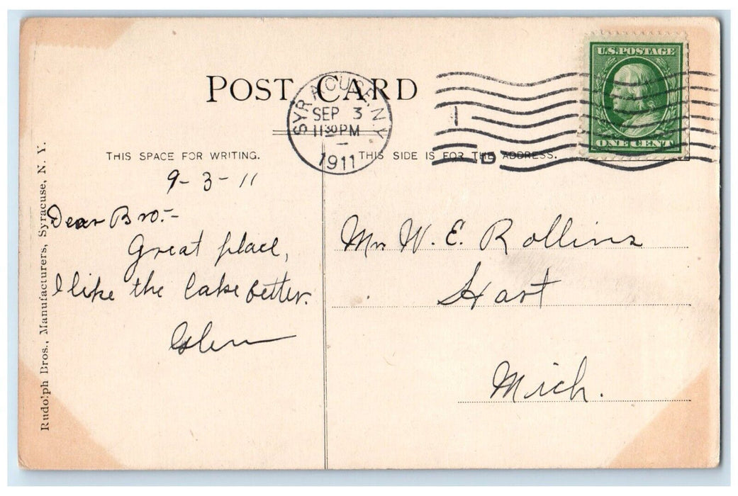 1911 Grand Stand Stadium Syracuse University Syracuse New York NY Postcard