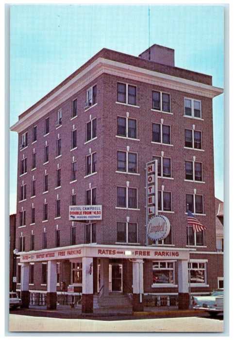 c1950's Hotel Campbell Building Street View Rochester Minnesota MN Postcard