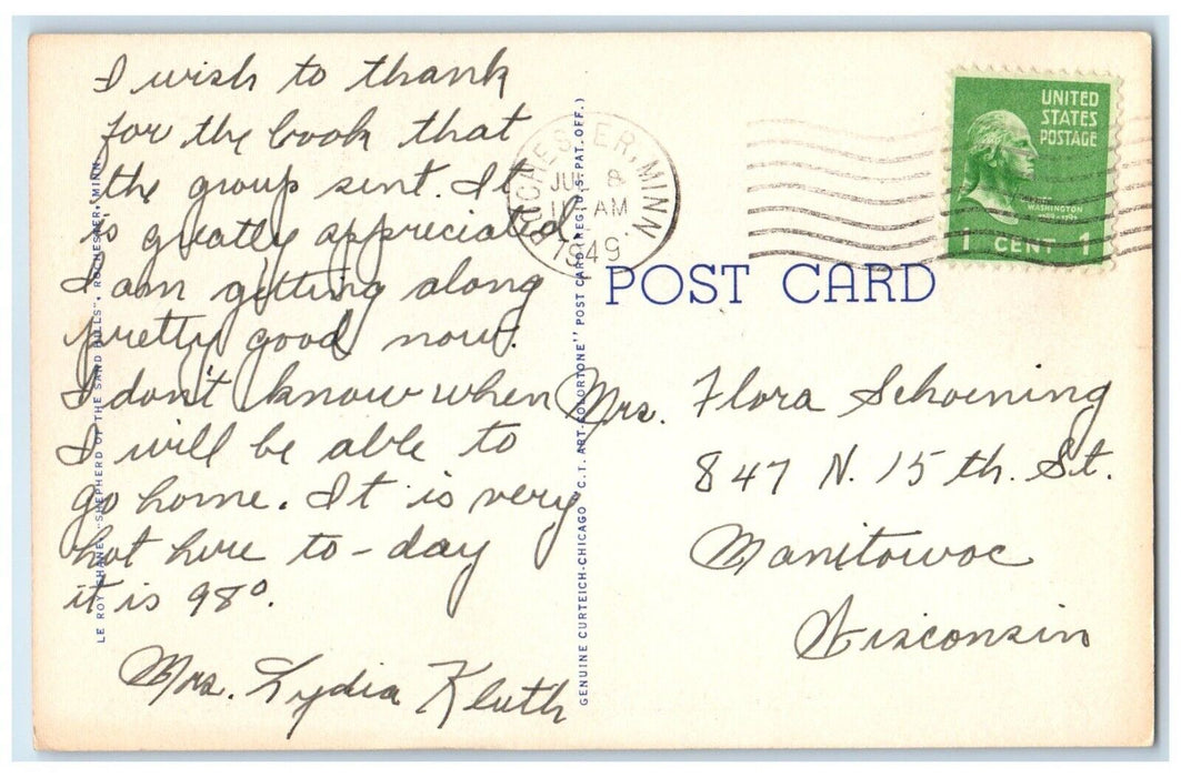 c1949 Aerial View St. Mary's Hospital Exterior Rochester Minnesota MN Postcard