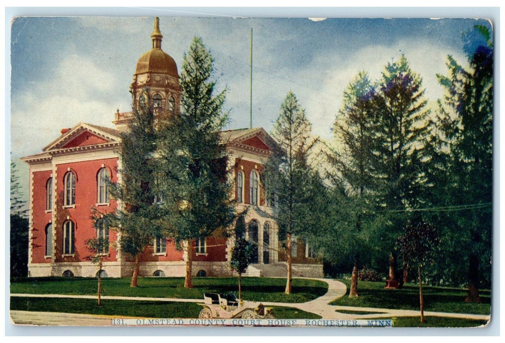 c1910 Olmstead County Court House Exterior Building Rochester Minnesota Postcard