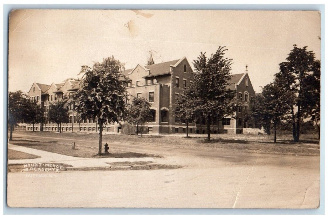 1912 Mount Mercy Academy School View Buffalo New York NY RPPC Photo Postcard