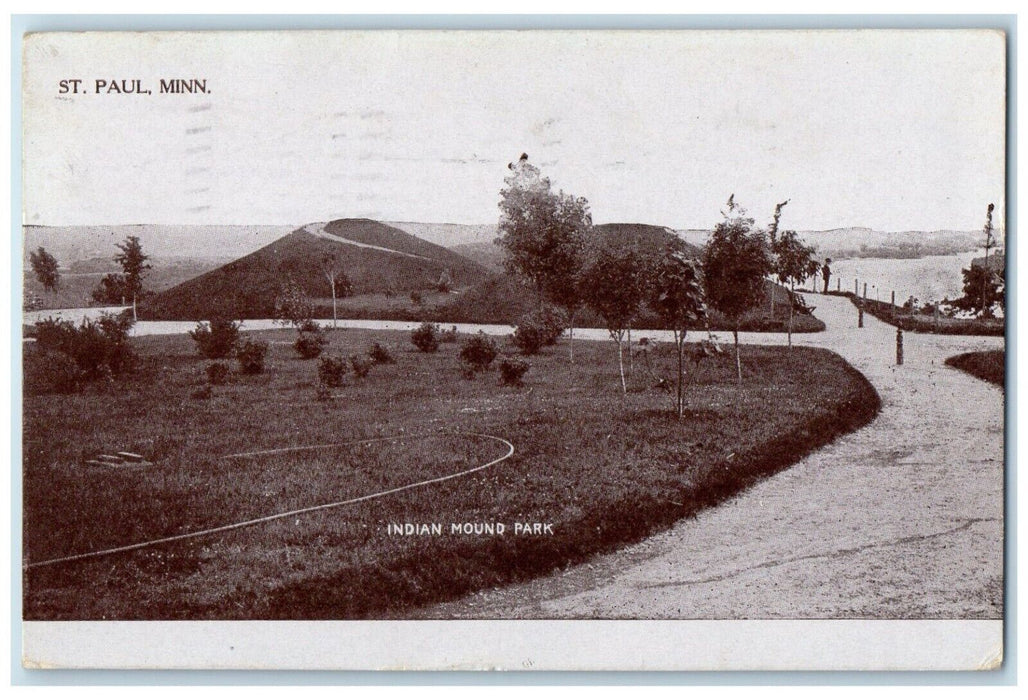 1909 Hills Indian Mound Field Trees Park St. Paul Minnesota MN Vintage Postcard
