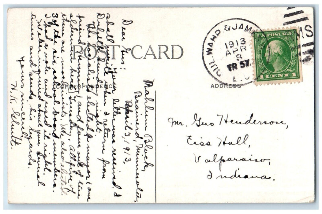 1913 Water Power Dam River Lake Brainerd Minnesota MN Vintage Antique Postcard