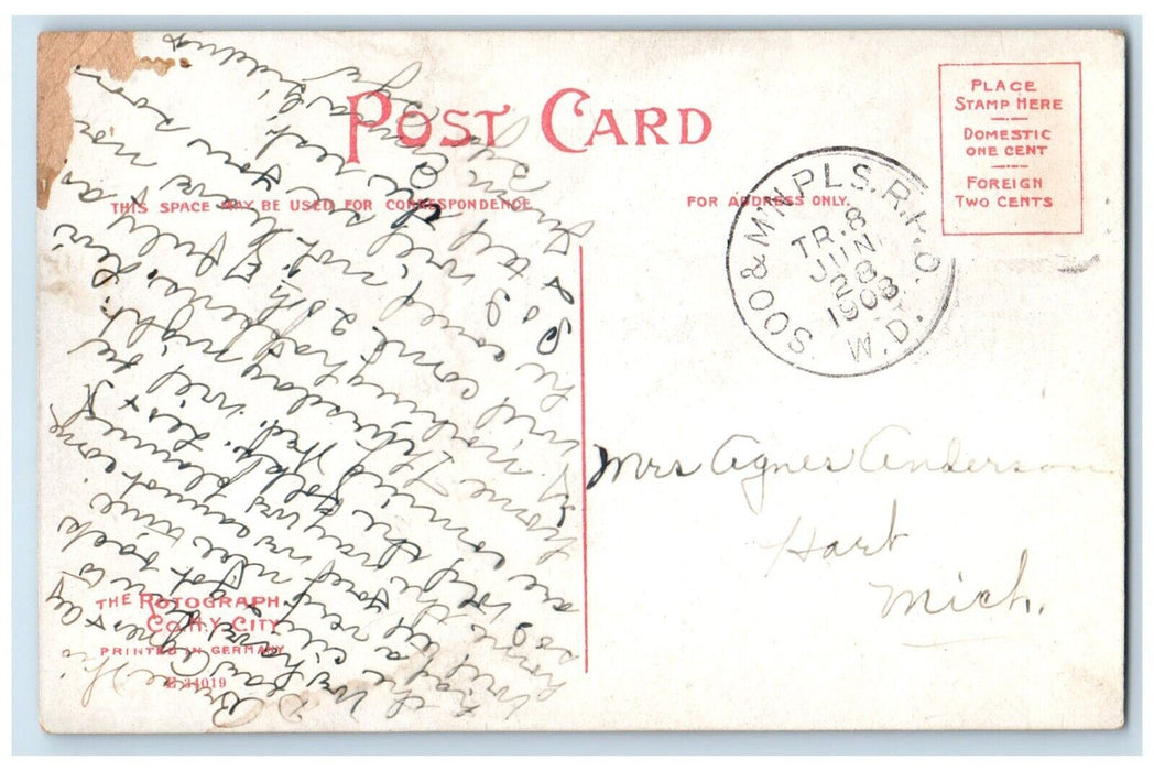 1908 Log Bridge Exterior Building Mississippi Minneapolis Minnesota MN Postcard
