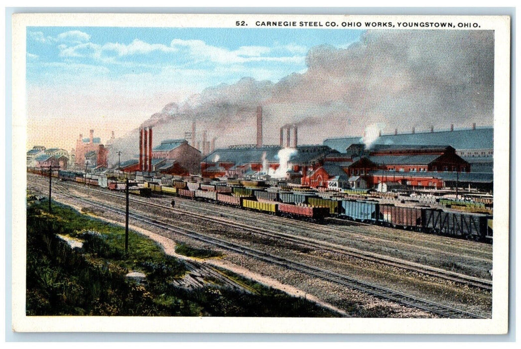 1920 Carnegie Steel Co Ohio Works Factory Youngstown Ohio OH Antique Postcard