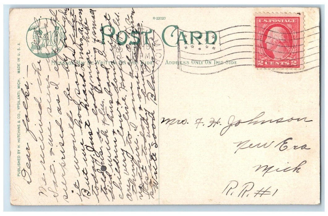 1918 Corner Training School Michigan State Normal College Ypsilanti MI Postcard