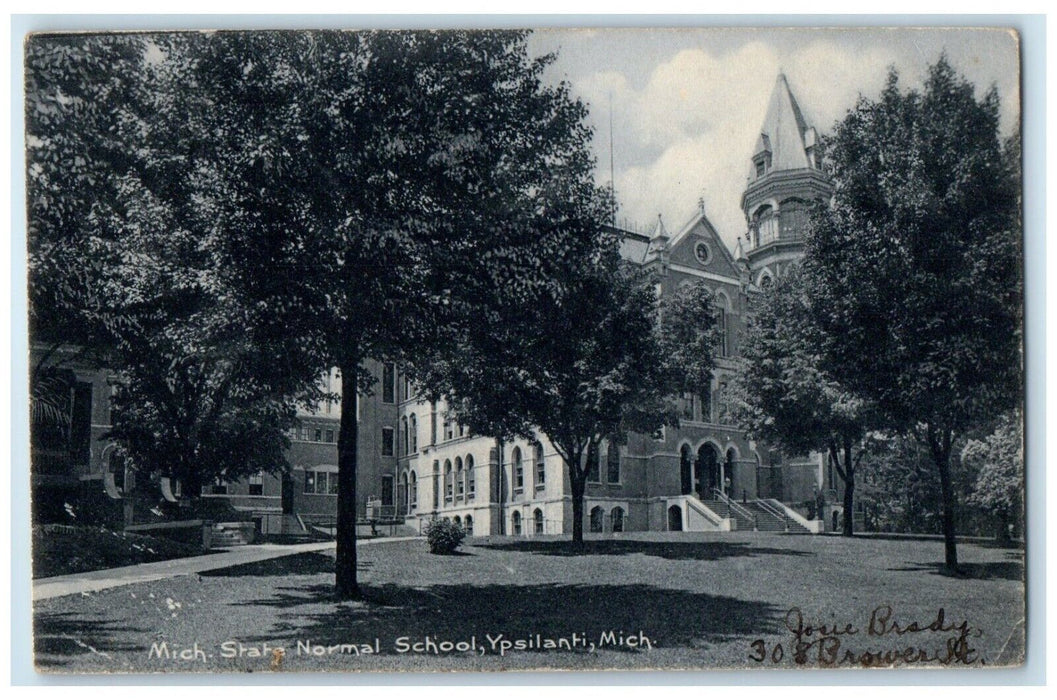1907 Exterior View Michigan State Normal School Ypsilanti Michigan MI Postcard