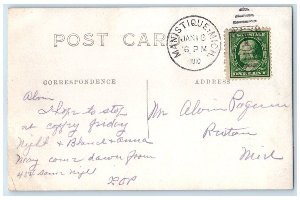 1910 Ann Arbor No. 4 Capsize Ship Disaster Manistique MI RPPC Photo Postcard