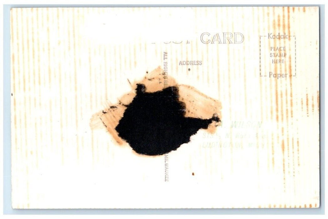 c1950 Pere Marquette City Of Flint No. 32 Ferry Ludington MI RPPC Photo Postcard