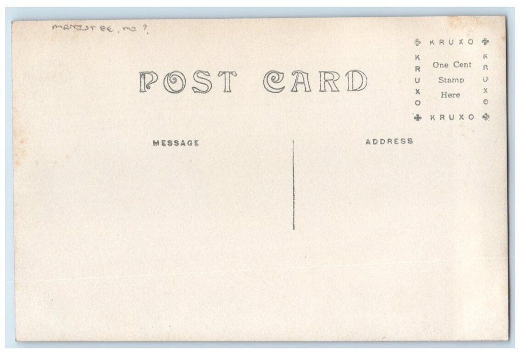 1910 Pere Marquette Steamer #4 In Ice Manistee MI RPPC Photo Ship Postcard