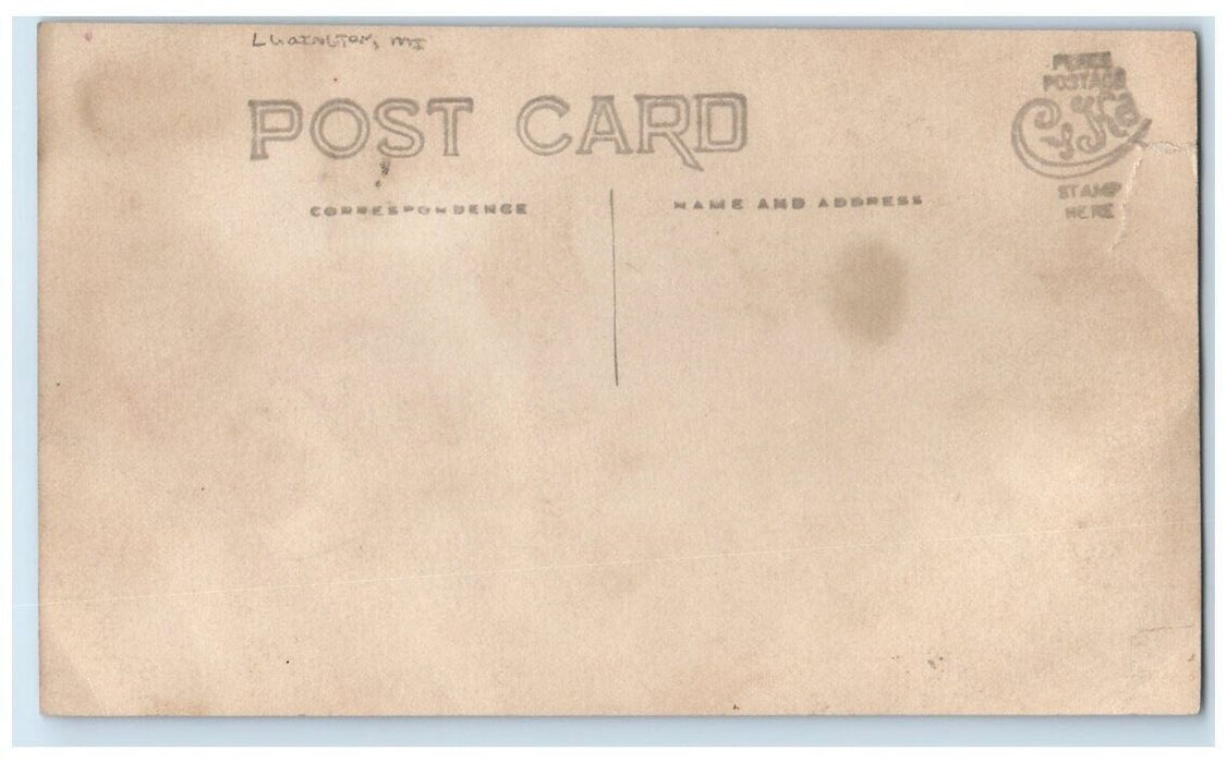 c1910's Steamer Ship Grain Elevator Steamer Ludington MI RPPC Photo Postcard