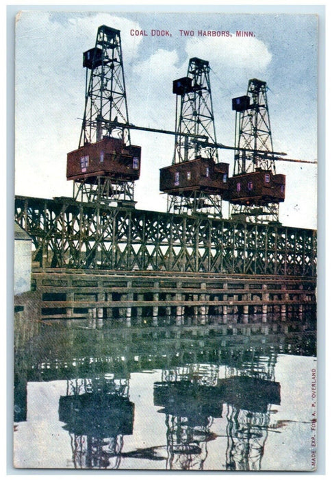 c1910's View Of Coal Dock Two Harbors Minnesota MN Posted Antique Postcard