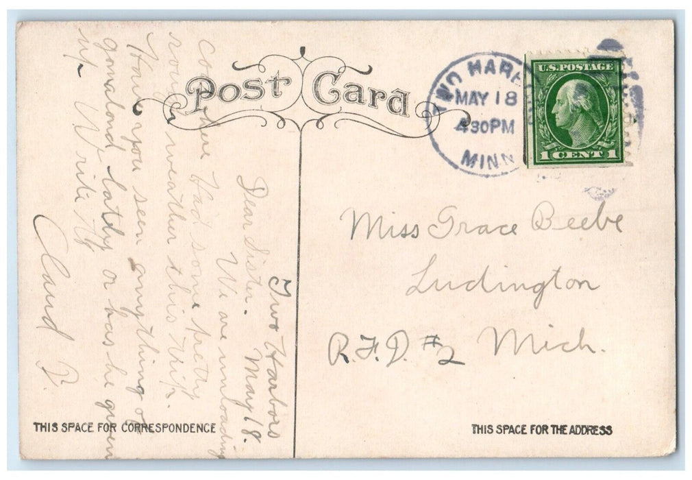 c1910's View Of Coal Dock Two Harbors Minnesota MN Posted Antique Postcard