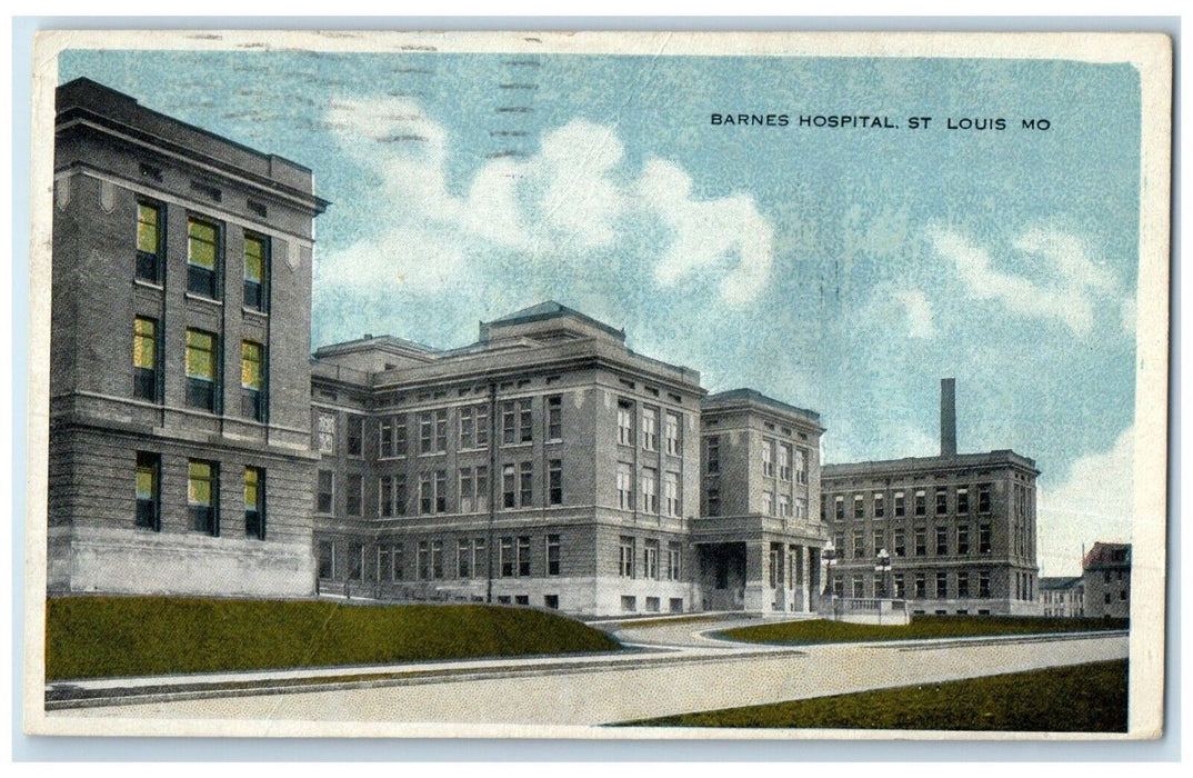 1918 Barnes Hospital Building Scene Street St. Louis Missouri MO Posted Postcard