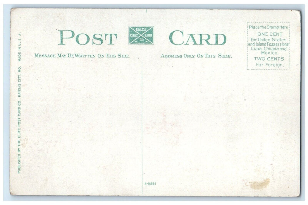 c1910's Baltimore Avenue North From Eleventh Street Kansas City MO Postcard