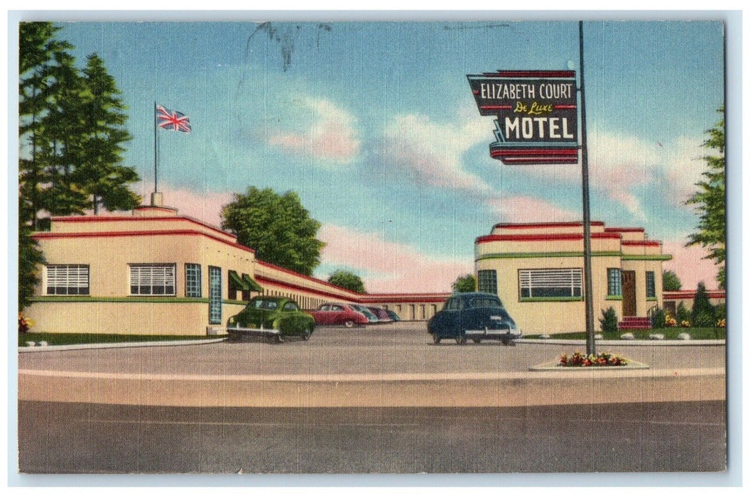 c1940's Elizabeth De Luxe Motel London Ontario Canada Vintage Unposted Postcard