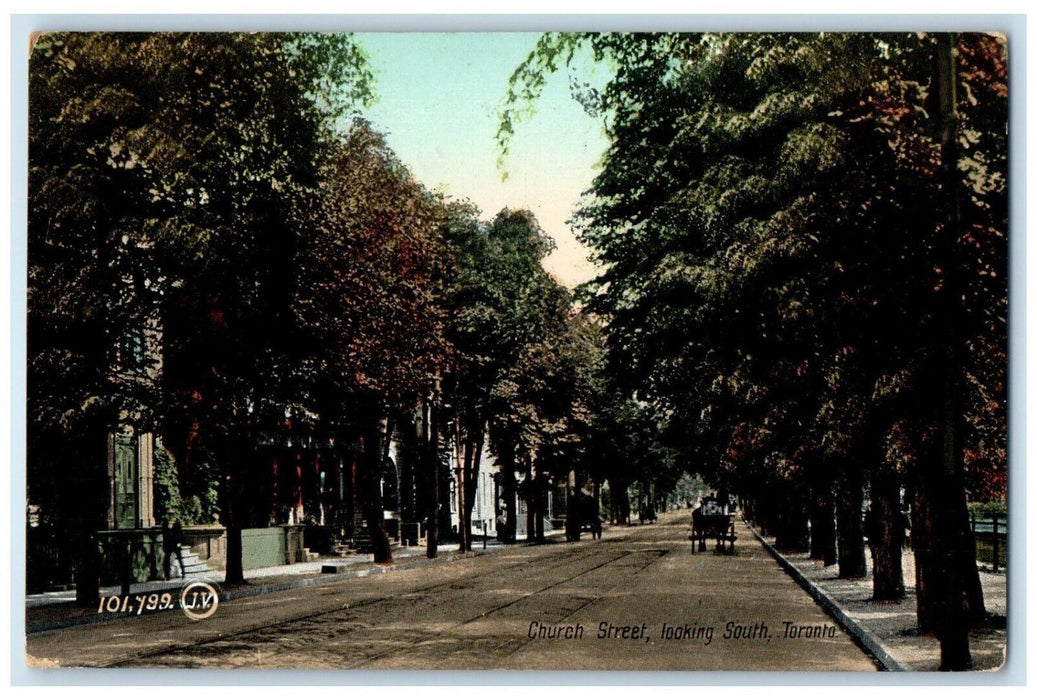 1910 Church Street Looking South Toronto Ontario Canada Antique Postcard