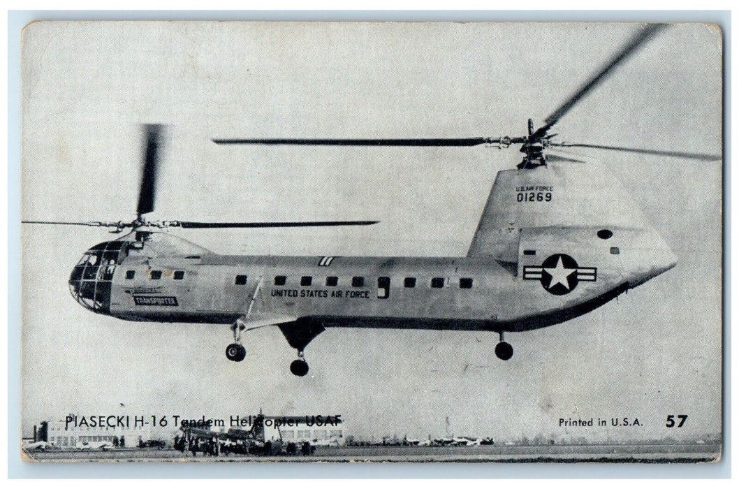 Piasecki H 16 Tandem Helicopter USA United State Airforce Arcade Card Postcard