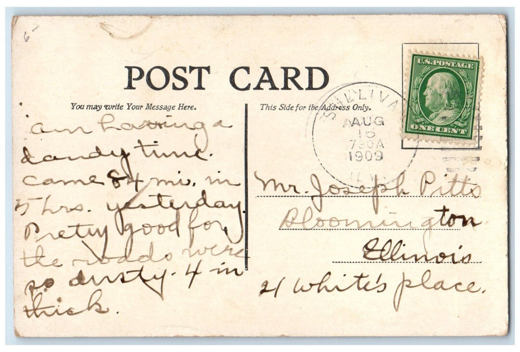 1909 Little Boy Crying With Gun On Picket Duty Sullivan Illinois IL Postcard