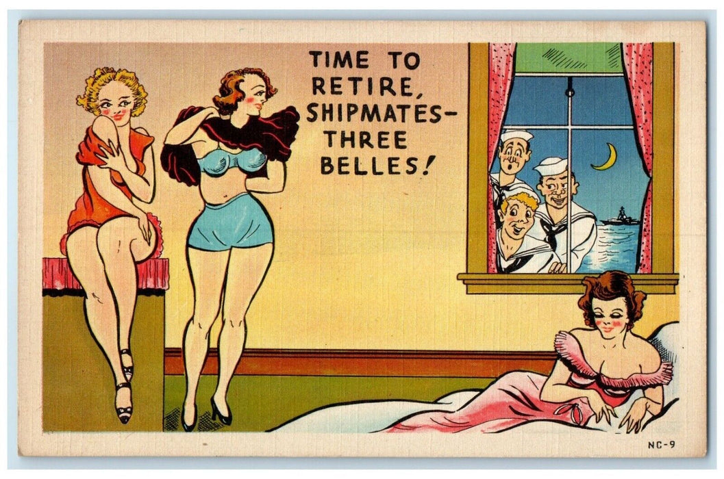 c1910's Pretty Sexy Woman Sailor Shipmates Three Belles Antique Postcard