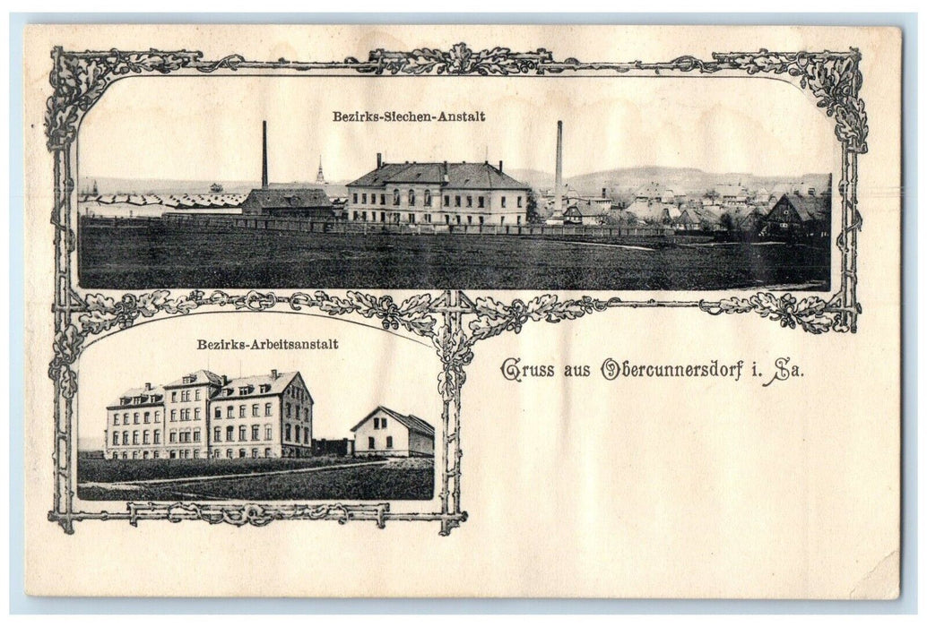 c1910 Gruss Aus Obercunnerdorf Saxony Germany Multiview Antique Postcard
