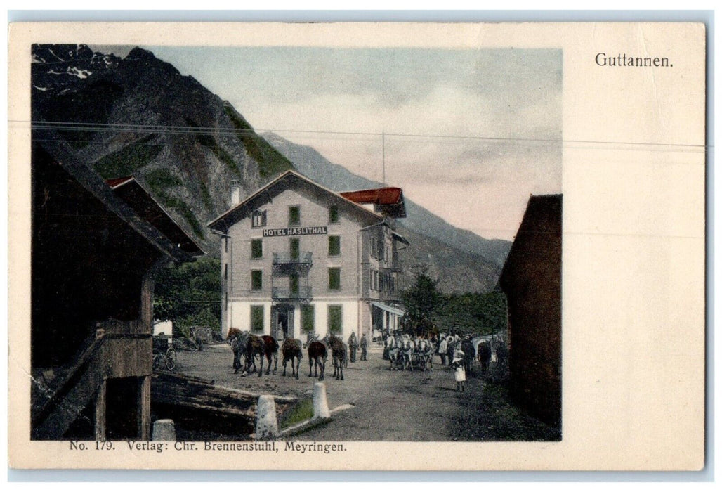 c1905 Hotel Haslithal Guttannen Switzerland Unposted Antique Postcard