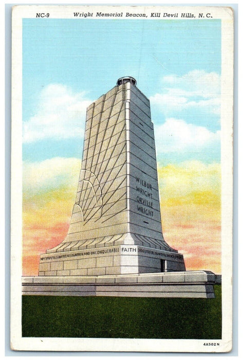 1941 Wright Memorial Beacon Exterior Kill Devil Hills North Carolina NC Postcard