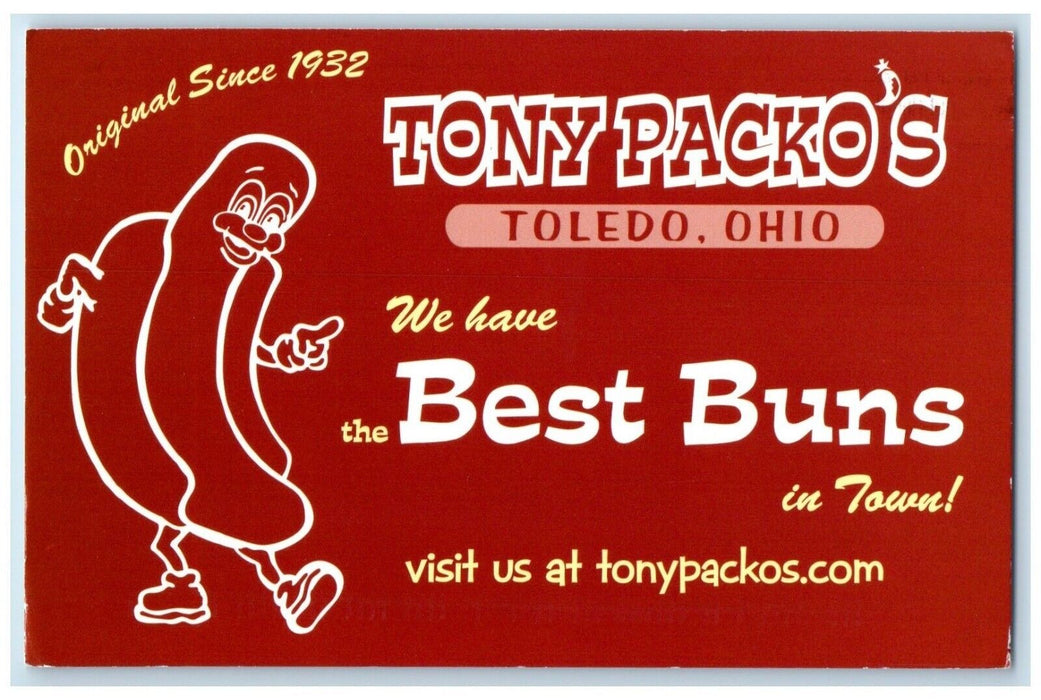 2005 Tony Packo's Best Buns Advertisement Front St. Toledo Ohio Vintage Postcard