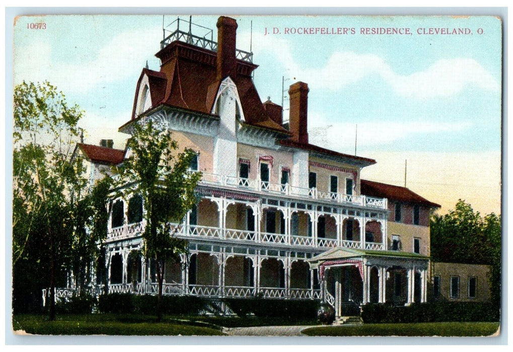 1910 J.D. Rockefeller's Residence Exterior Building Cleveland Ohio OH Postcard