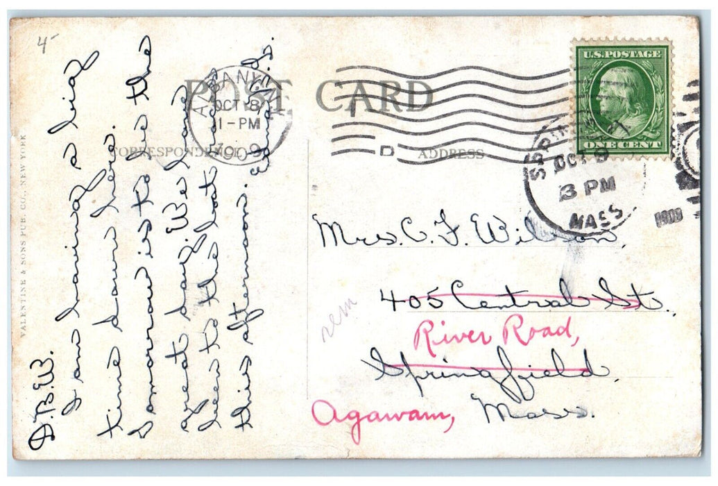 1909 Hudson Fulton Celebration Half Moon Ascending Dutch Shoe Pipe Postcard