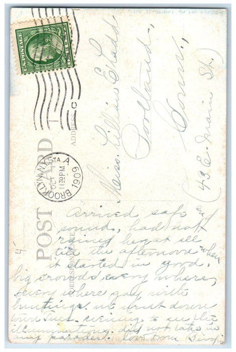 1909 Hudson Fulton Celebration Robert Fulton Steamer Ship Wall Antique Postcard