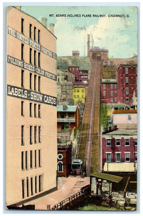 1913 Mt. Adams Inclined Plane Railway Exterior Building Cincinnati Ohio Postcard