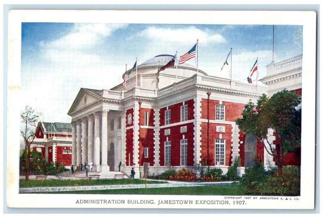 1907 Administration Building Jamestown Exposition Norfolk Virginia VA Postcard