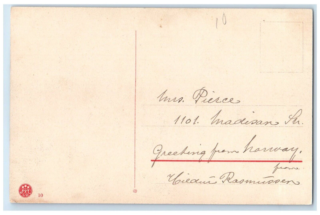 c1910 Akershus Kristiana Traditional Region in Norway Posted Antique Postcard